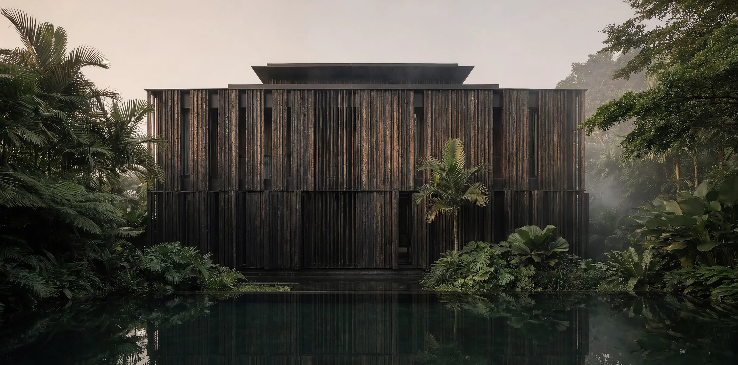 Dark timber residence